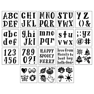 6 Pack: Alphabet Handlettered Serif Stencils