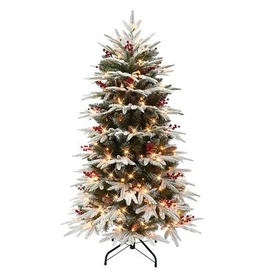 6 Pack: 4.5ft. Pre-Lit Halifax Fir Artificial Christmas Tree, Clear Lights