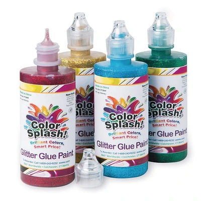 Color Splash!® 4oz. Glitter Glue Paint Set, 4ct.