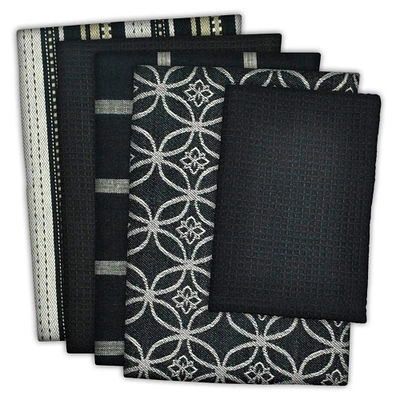 DII® Black Dishtowel & Dishcloth Set