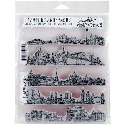 Stampers Anonymous Tim Holtz® Cityscapes Cling Stamp Set