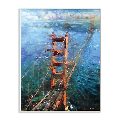 Stupell Industries Golden Gate Bridge Contemporary Abstract Aerial View Wall Plaque