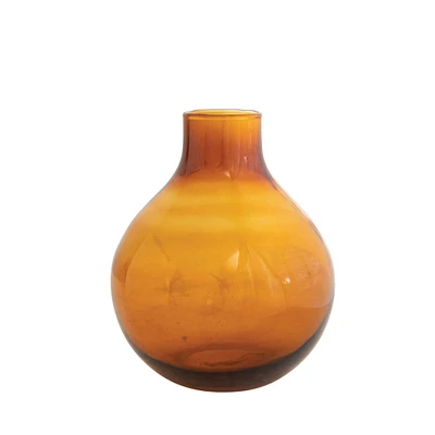 Bloomingville 7.5" Amber Minimalist Glass Vase
