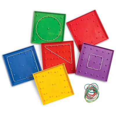 Learning Resources 5" Double-Sided Assorted Geoboards Set