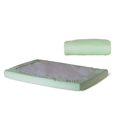 Foundations SafeFit™ Compact Size Mint Elastic Fitted Sheet, 2ct.