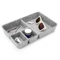 Welaxy 2 Piece Felt 4 Compartment Drawer Organizer Trays