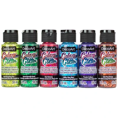 DecoArt® Galaxy Glitter™ 6 Color Rainbow Paint Set