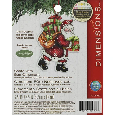 Dimensions® Santa with Bag Ornament Cross Stitch Kit