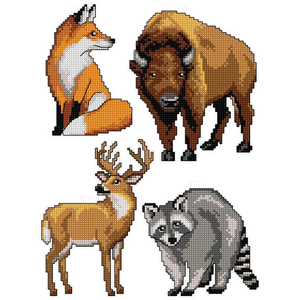 Crafting Spark Forest Animals Plastic Canvas Counted Cross Stitch Kit