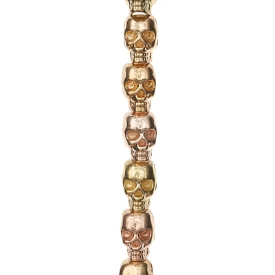 12 Pack: Gold & Rose Gold Metal Skull Beads, 12mm by Bead Landing™