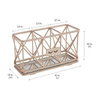 Home Details 3-Compartment Cosmetic Brush & Pencil Holder