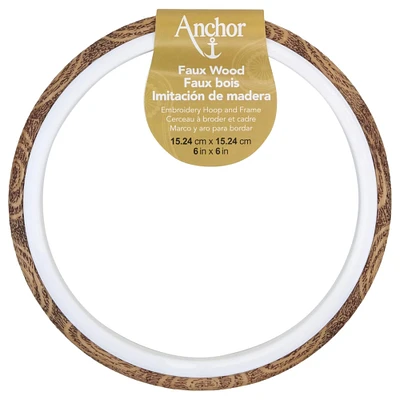 Anchor® Faux Wood Round Embroidery Hoop & Frame