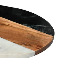 Marble & Acacia Wood Cutting Board with Handle