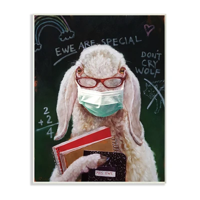 Stupell Industries Sheep School Portrait Wooden Wall Plaque