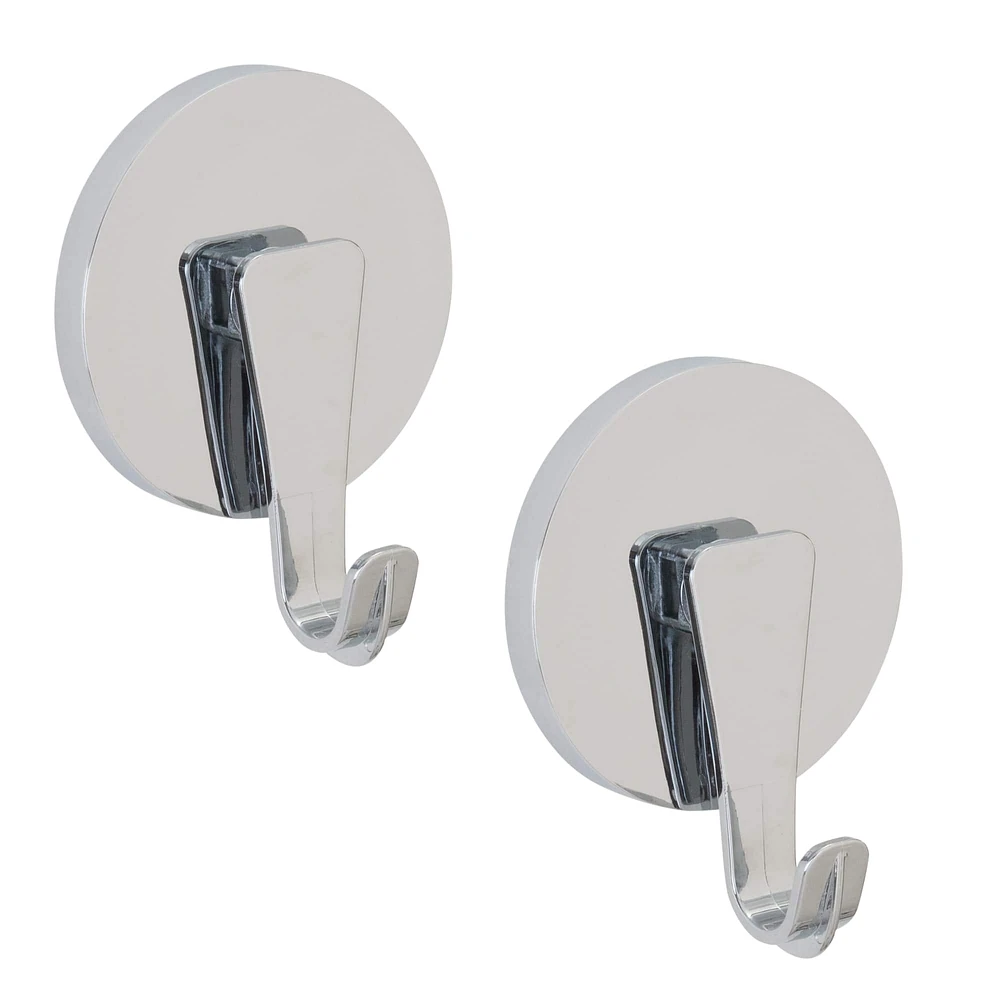 Bath Bliss Chrome Gel Suction Power Hooks, 2ct.