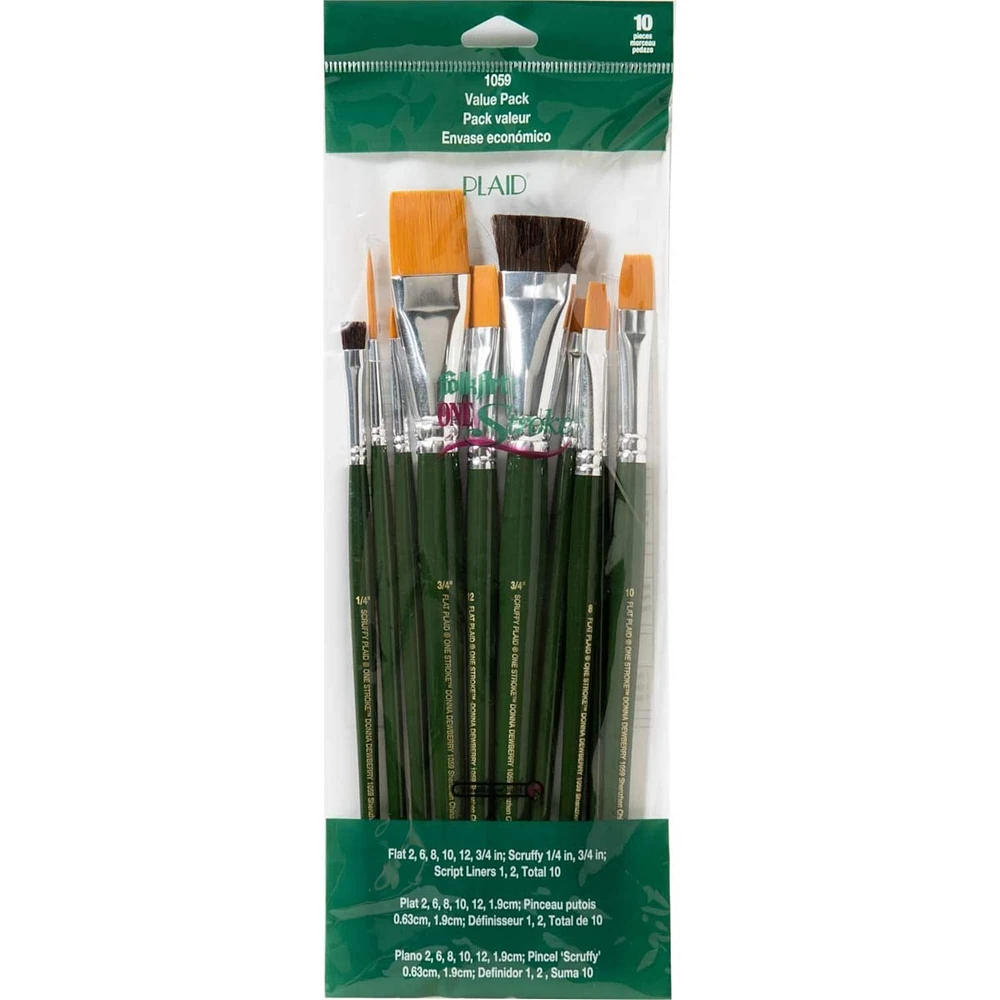 Plaid® One Stroke Brush Set, 10ct.