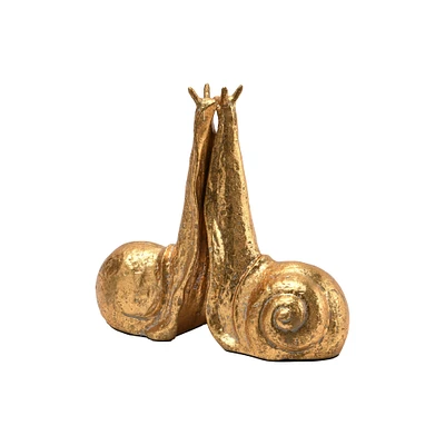 9" Gold Iron Snail Bookends Set