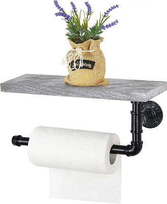 Paper Towel Holder with Shelf Industrial Pipe
