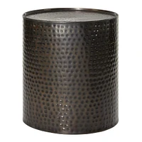 Brown Metal Industrial Accent Table Set