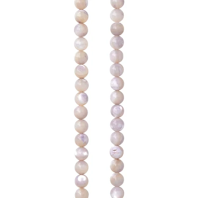 12 Pack: Light Gray Mother of Pearl Round Beads, 4mm by Bead Landing™