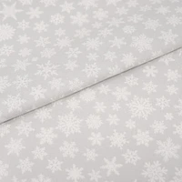 SINGER Christmas Snowflakes on Grey Cotton Fabric