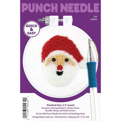 Design Works™ Round Santa Punch Needle Kit