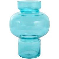 Blue Glass Rounded Vase Set