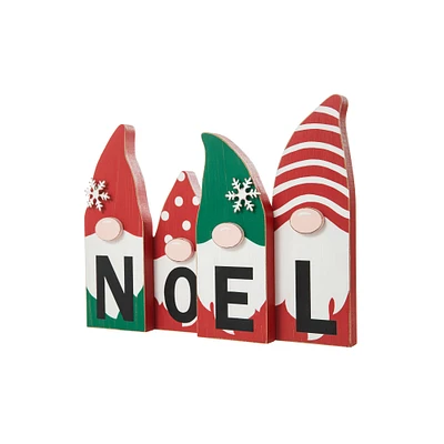 Glitzhome® 11'' Noel Wooden Christmas Gnome Family Table Décor