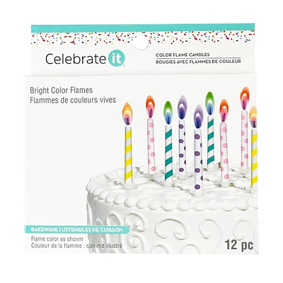 12 Packs: 12 ct. (144 total) Printed Pastel Color Flame Candles by Celebrate It®