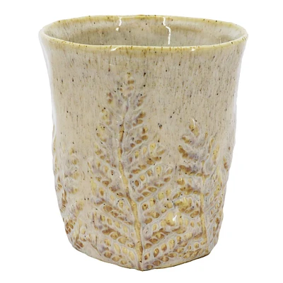 4" Distressed Ceramic Leaf Pot by Ashland®