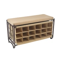 Organize It All Tan Shoe Rack & Bench