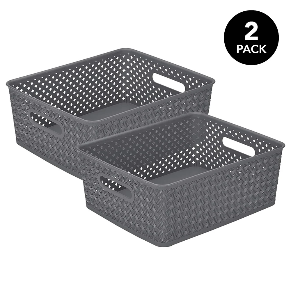 Simplify Medium Wicker Storage Bin