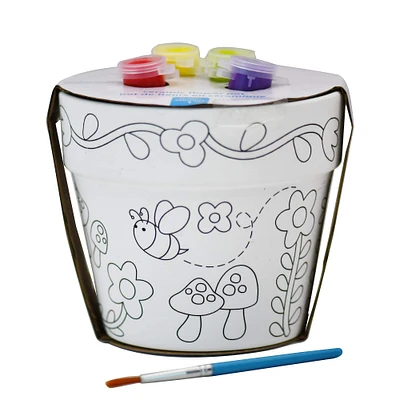 12 Pack: Color Your Own Round Ceramic Flower Pot Kit by Creatology™