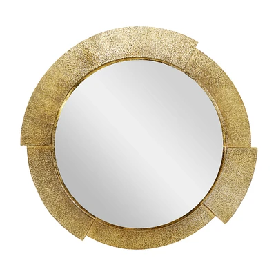 36" Gold Aluminum Contemporary Round Wall Mirror