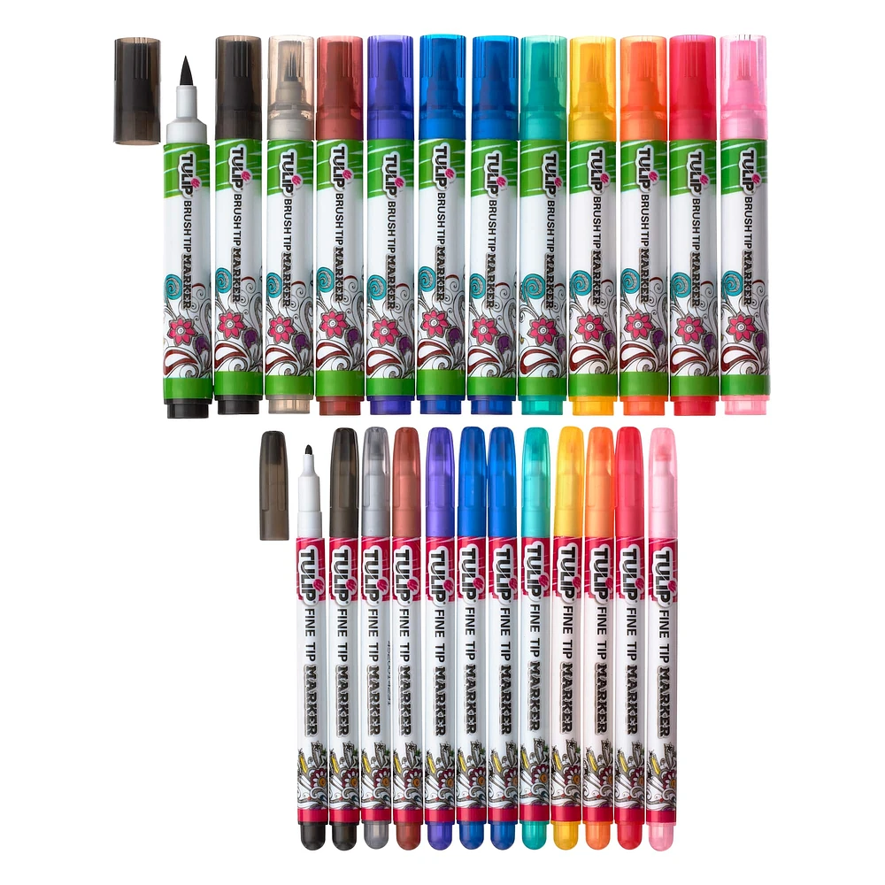 Tulip® Ultimate Fabric Markers Rainbow, 24 Pack