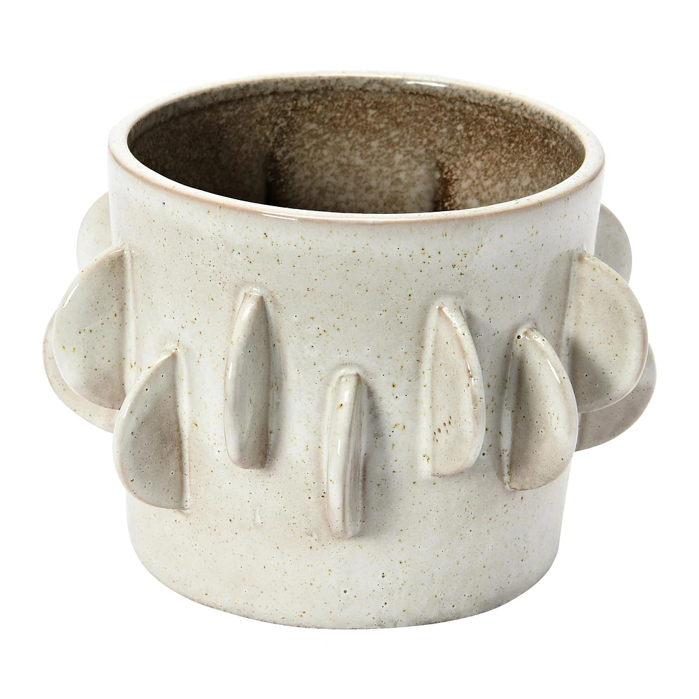 5.5" Antique White Reactive Glaze Handmade Stoneware Planter