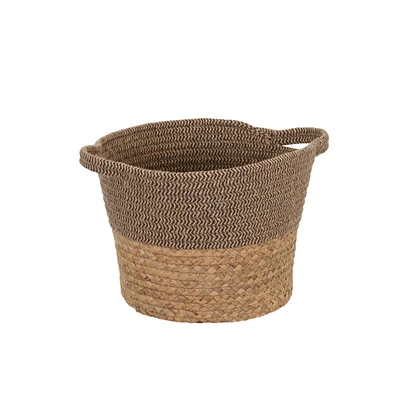 Household Essentials 8.5" Brown Corn & Hyacinth Wicker Basket