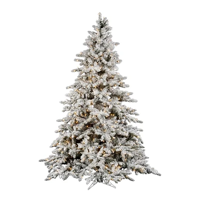 6.5ft. Pre-Lit Flocked Utica Fir Artificial Christmas Tree, Clear Lights