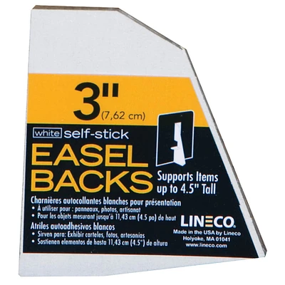Lineco® 3" White Self-Stick Easel-Backs, 5ct.