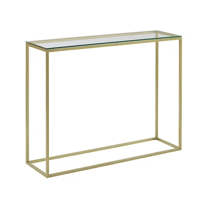 Walker Edison 42" Glass & Gold Open Box Entry Table