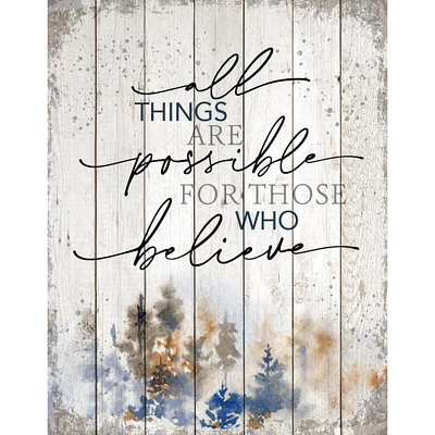 All Things Are Possible Wood Plaque