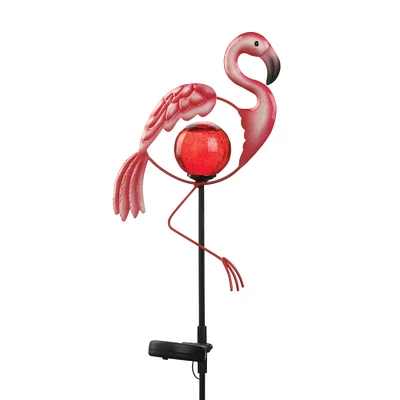 34" Garden Flamingo Solar Stake