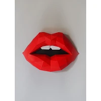 Papercraft World Red Lips 3D Papercraft Wall Art DIY Kit