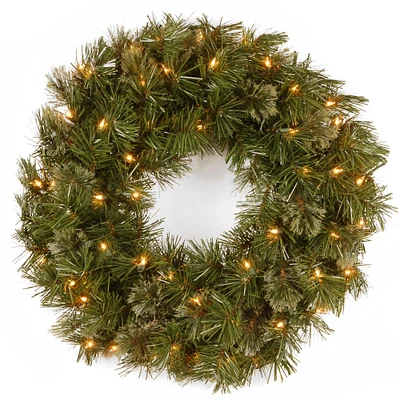 24" Pre-Lit Wispy Willow Wreath