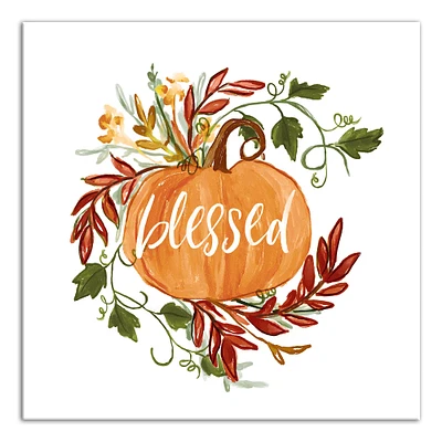 Blessed Pumpkin Vine Canvas Wall Art