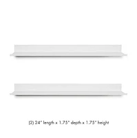 HangZ™ White 24" No Stud Photo Ledge, 2ct.