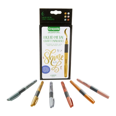 6 Packs: 6 ct. (36 total) Crayola® Signature™ Liquid Metal Permanent Markers