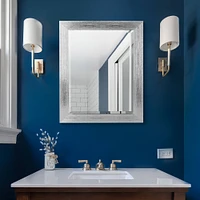 Head West 29" Chrome Textured Frame Accent Wall Mirror