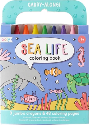 OOLY Sea Life Carry Along Crayon & Coloring Book Kit, 10ct.