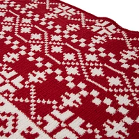 Glitzhome® Knitted Red & White Snowflake Throw Blanket